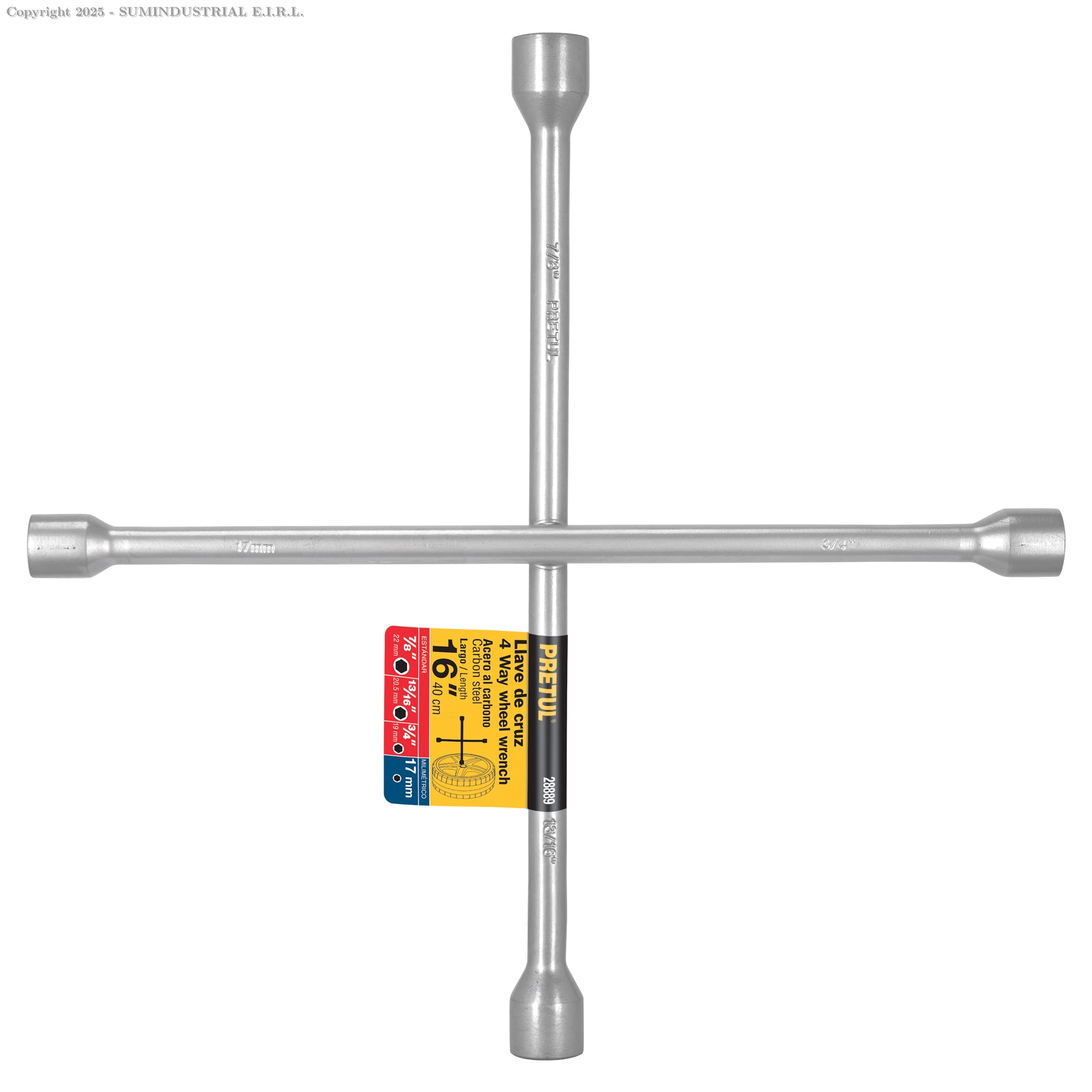 LLAVE DE CRUZ PARA AUTOMÓVILES Y CAMIONETAS, 16