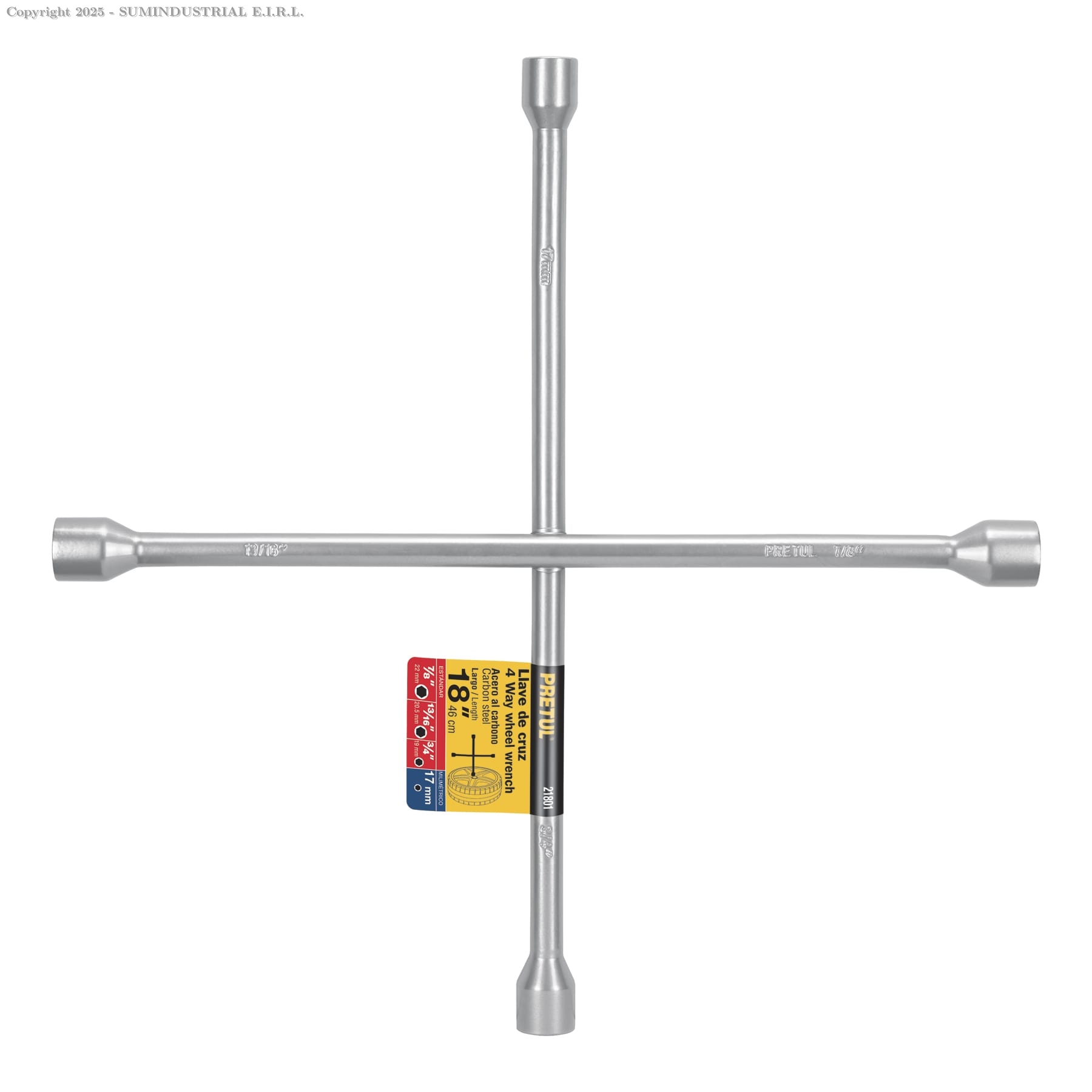 LLAVE DE CRUZ PARA AUTOMÓVILES Y CAMIONETAS, 18