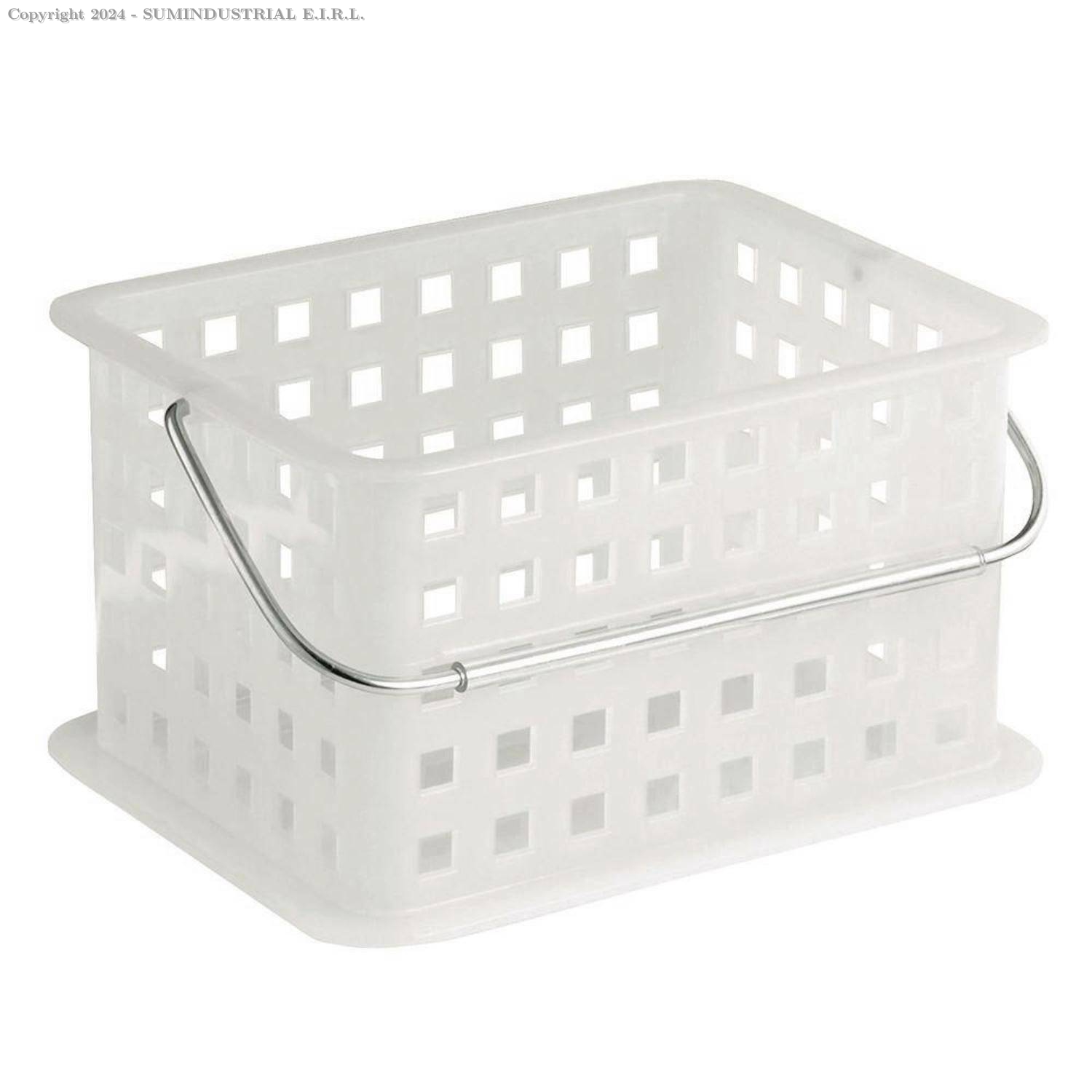 Canasta Organizadora con Asa Blanca 14x23cm