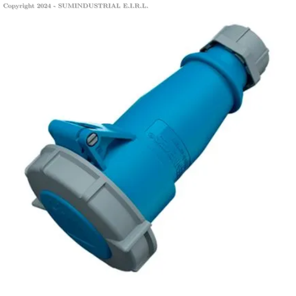 TOMACORRIENTE AEREO DE 2P+LT DE 16 AMP 250V. AZUL 6H IP67, MENNEKES