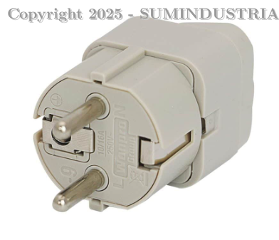 ADAPTADOR UNIVERSAL 10/16A 250V SCHUKO COLOR GRIS