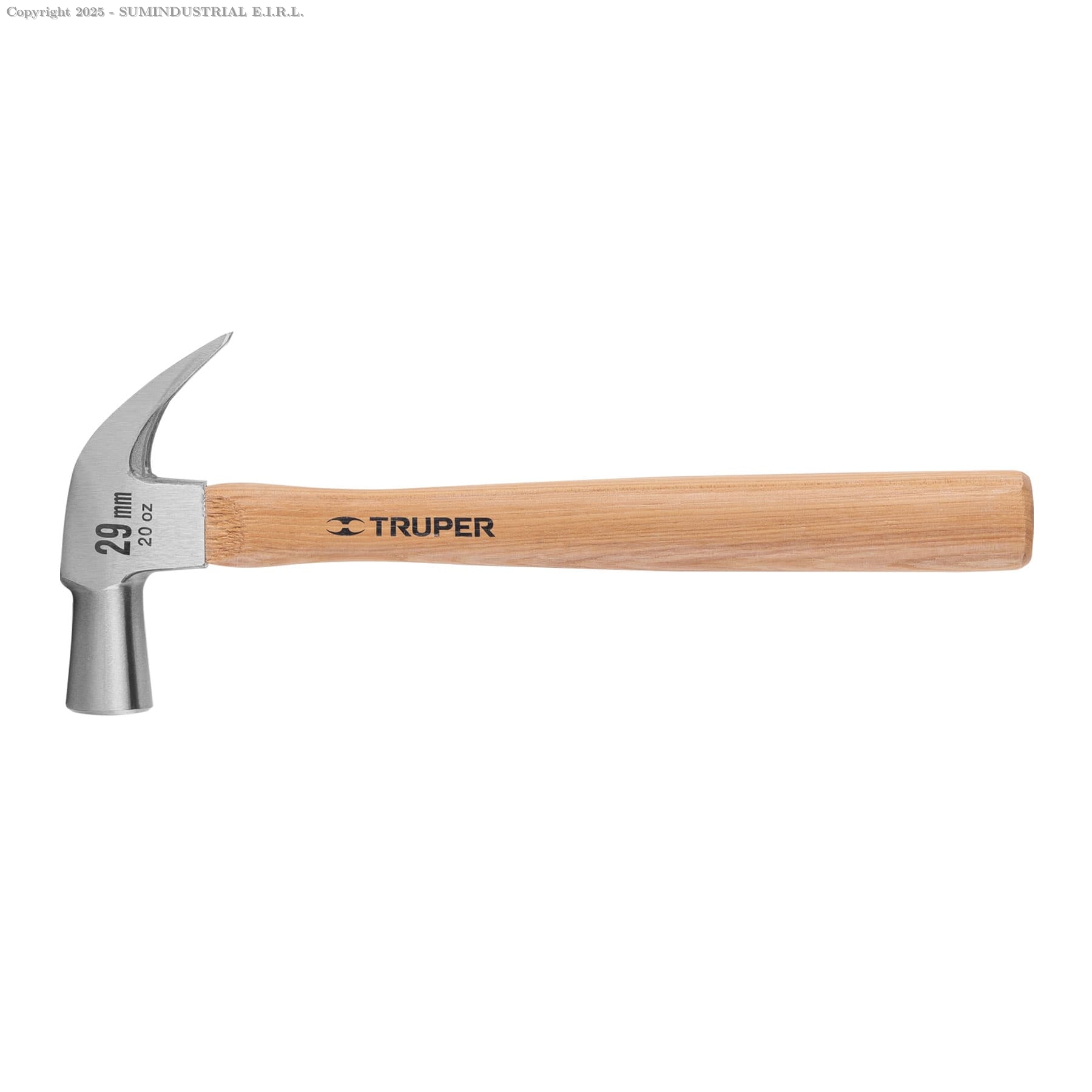 MARTILLO CABEZA CÓNICA 29 MM UÑA CURVA, MANGO MADERA, TRUPER 10561