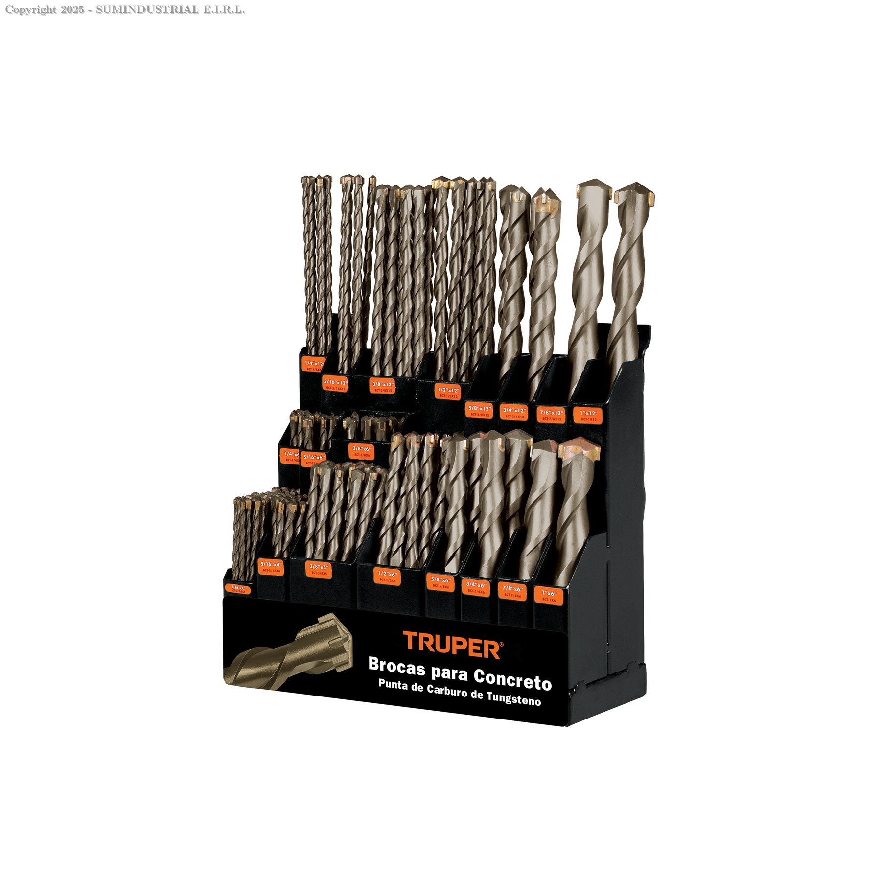 EXHIBIDOR DESPACHADOR CON BROCAS PARA CONCRETO, TRUPER 50352
