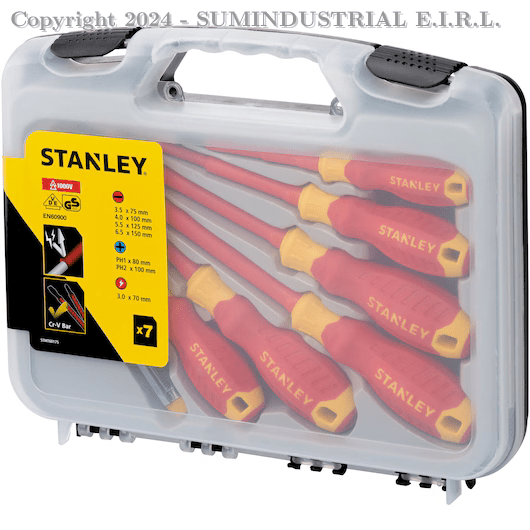 DESTORNILLADOR JUEGO X7 PIEZAS 1000V MAX STEEL STMT60175 STANLEY