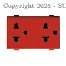 TOMA DOBLE 2P+T UNIV.ROJO MOD.AM5025DR - TICINO