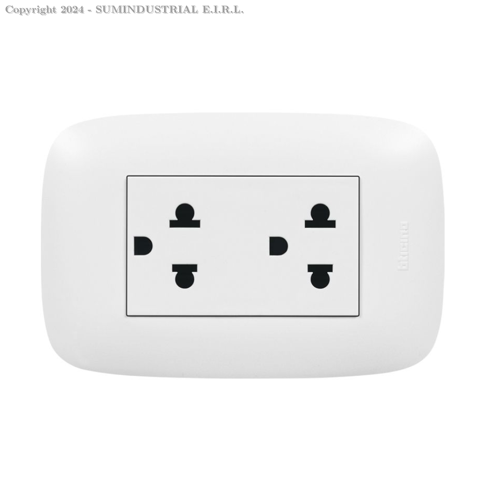 AP1222 TOMACORRIENTEUNIVERSAL DOBLE 2X16 A + T 250V DOMINIO SENCIA, BTICINO