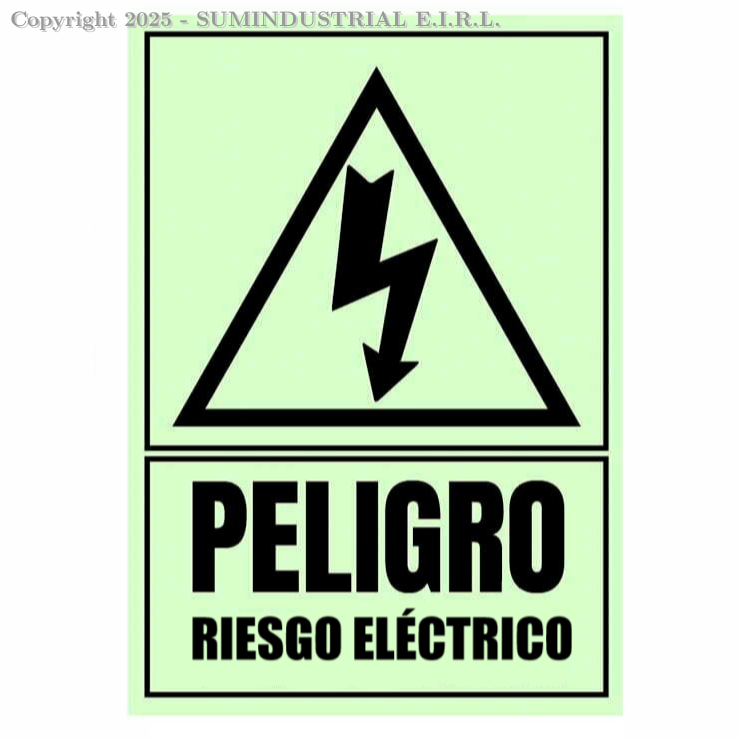 SEÑAL DE RIESGO ELÉCTRICO FOTOLUMINISCENTE CELTEX 15x22Cm