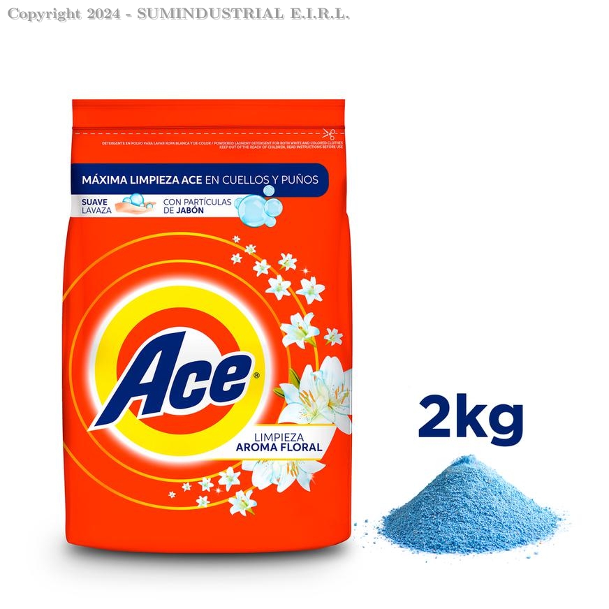 Detergente en Polvo ACE Regular Bolsa 2Kg